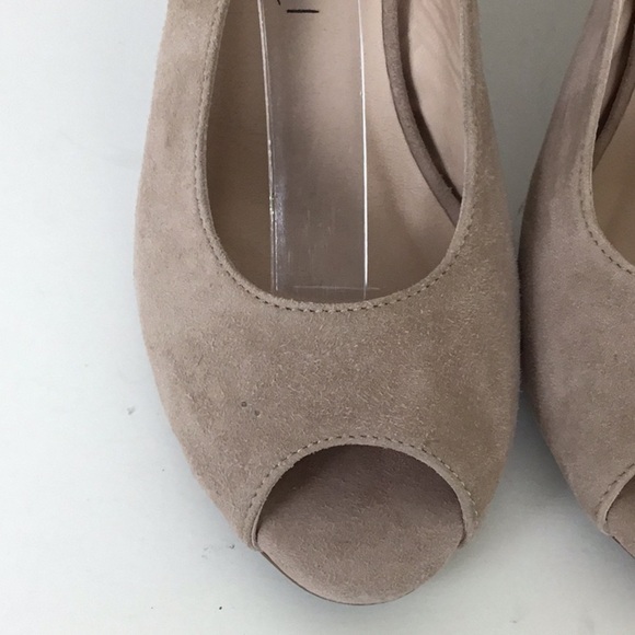 Eric Michael Suede Peep Toe Slingback Heels - Picture 3 of 9